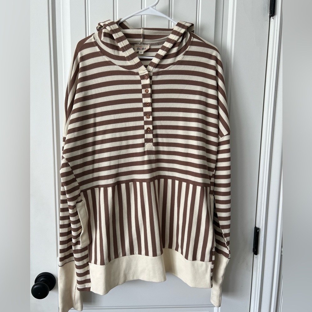Bibs oversized striped hoodie, size M